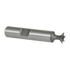Keo - 3/8" Diam x 1/8" Width of Cut, 45° Included Angle, High Speed Steel Dovetail Cutter - 3/8" Shank Diam, 2" Shank Length, 2-1/8" Overall Length, Weldon Flat, Uncoated - Apex Tool & Supply