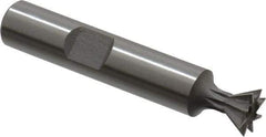 Keo - 3/8" Diam x 3/16" Width of Cut, 60° Included Angle, High Speed Steel Dovetail Cutter - 3/8" Shank Diam, 2-1/8" Overall Length, Weldon Flat, Uncoated - Apex Tool & Supply