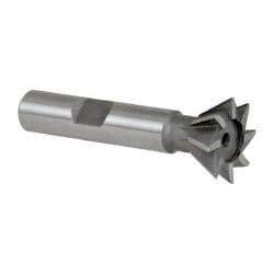 Keo - 3/4" Diam x 5/16" Width of Cut, 60° Included Angle, High Speed Steel Dovetail Cutter - 3/8" Shank Diam, 2-1/8" Overall Length, Weldon Flat, Uncoated - Apex Tool & Supply