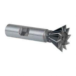 Keo - 1" Diam x 7/16" Width of Cut, 60° Included Angle, High Speed Steel Dovetail Cutter - 1/2" Shank Diam, 2-1/2" Overall Length, Weldon Flat, Uncoated - Apex Tool & Supply