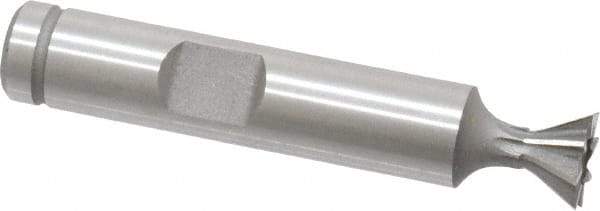 Keo - 3/8" Diam x 3/16" Width of Cut, 60° Included Angle, Cobalt Dovetail Cutter - 3/8" Shank Diam, 2-1/8" Overall Length, Weldon Flat, Uncoated - Apex Tool & Supply