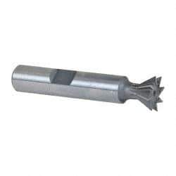 Keo - 1/2" Diam x 7/32" Width of Cut, 60° Included Angle, Cobalt Dovetail Cutter - 3/8" Shank Diam, 2-1/8" Overall Length, Weldon Flat, Uncoated - Apex Tool & Supply