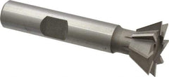 Keo - 3/4" Diam x 5/16" Width of Cut, 60° Included Angle, Cobalt Dovetail Cutter - 3/8" Shank Diam, 2-1/8" Overall Length, Weldon Flat, Uncoated - Apex Tool & Supply