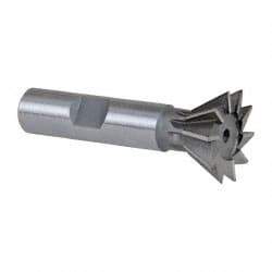 Keo - 1" Diam x 7/16" Width of Cut, 60° Included Angle, Cobalt Dovetail Cutter - 1/2" Shank Diam, 2-1/2" Overall Length, Weldon Flat, Uncoated - Apex Tool & Supply