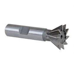 Keo - 1" Diam x 7/16" Width of Cut, 60° Included Angle, Cobalt Dovetail Cutter - 1/2" Shank Diam, 2-1/2" Overall Length, Weldon Flat, Uncoated - Apex Tool & Supply