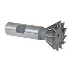Keo - 1-3/8" Diam x 9/16" Width of Cut, 60° Included Angle, Cobalt Dovetail Cutter - 5/8" Shank Diam, 2-7/8" Overall Length, Weldon Flat, Uncoated - Apex Tool & Supply