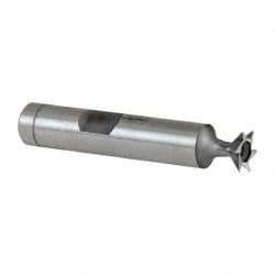 Keo - 3/8" Diam x 1/8" Width of Cut, 45° Included Angle, Cobalt Dovetail Cutter - 3/8" Shank Diam, 2" Shank Length, 2-1/8" Overall Length, Weldon Flat, Uncoated - Apex Tool & Supply