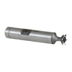 Keo - 3/8" Diam x 1/8" Width of Cut, 45° Included Angle, Cobalt Dovetail Cutter - 3/8" Shank Diam, 2" Shank Length, 2-1/8" Overall Length, Weldon Flat, Uncoated - Apex Tool & Supply