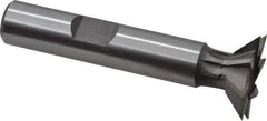 Keo - 3/4" Diam x 3/16" Width of Cut, 45° Included Angle, Cobalt Dovetail Cutter - 3/8" Shank Diam, 1-15/16" Shank Length, 2-1/8" Overall Length, Weldon Flat, Uncoated - Apex Tool & Supply