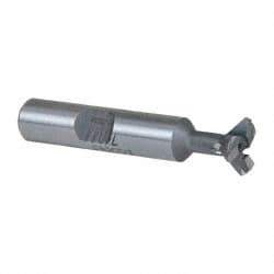 Keo - 1/2" Diam x 5/32" Width of Cut, 45° Included Angle, Carbide-Tipped Dovetail Cutter - 3/8" Shank Diam, 2-1/8" Overall Length, 0.02" Corner Radius, Weldon Flat, Uncoated - Apex Tool & Supply