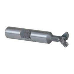Keo - 1/2" Diam x 5/32" Width of Cut, 45° Included Angle, Carbide-Tipped Dovetail Cutter - 3/8" Shank Diam, 2-1/8" Overall Length, 0.02" Corner Radius, Weldon Flat, Uncoated - Apex Tool & Supply
