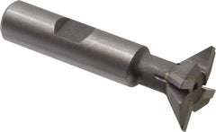 Keo - 1" Diam x 5/16" Width of Cut, 45° Included Angle, Carbide-Tipped Dovetail Cutter - 1/2" Shank Diam, 2-1/2" Overall Length, 0.02" Corner Radius, Weldon Flat, Uncoated - Apex Tool & Supply
