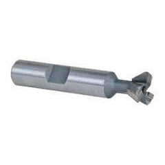 Keo - 1/2" Diam x 7/32" Width of Cut, 60° Included Angle, Carbide-Tipped Dovetail Cutter - 3/8" Shank Diam, 2-1/8" Overall Length, 0.02" Corner Radius, Weldon Flat, Uncoated - Apex Tool & Supply
