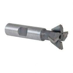 Keo - 1" Diam x 3/8" Width of Cut, 60° Included Angle, Carbide-Tipped Dovetail Cutter - 1/2" Shank Diam, 2-1/2" Overall Length, 0.02" Corner Radius, Weldon Flat, Uncoated - Apex Tool & Supply