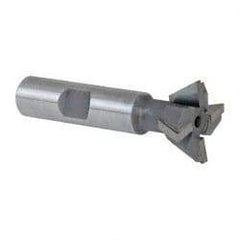 Keo - 1" Diam x 3/8" Width of Cut, 60° Included Angle, Carbide-Tipped Dovetail Cutter - 1/2" Shank Diam, 2-1/2" Overall Length, 0.02" Corner Radius, Weldon Flat, Uncoated - Apex Tool & Supply
