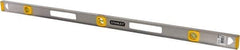 Stanley - 48" Long 3 Vial I-Beam Level - Aluminum, Silver, 1 45°, 1 Level & 1 Plumb Vials - Apex Tool & Supply