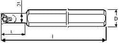 Carmex - Internal Thread, Left Hand Cut, 12mm Shank Width x 12mm Shank Height Indexable Threading Toolholder - 100mm OAL, 06IL Insert Compatibility, SI Toolholder - Apex Tool & Supply
