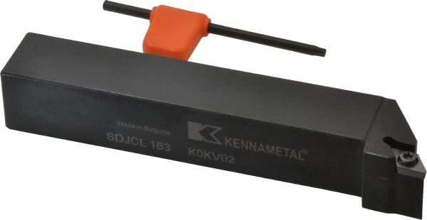Kennametal - SDJC, Left Hand Cut, 3° Lead Angle, 1" Shank Height x 1" Shank Width, Neutral Rake Indexable Turning Toolholder - 6" OAL, DC..32.5. Insert Compatibility, Series Screw-On - Apex Tool & Supply