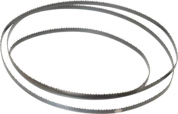 Starrett - 10 TPI, 4' 8-1/2" Long x 1/4" Wide x 0.025" Thick, Welded Band Saw Blade - Carbon Steel, Toothed Edge, Raker Tooth Set, Flexible Back, Contour Cutting - Apex Tool & Supply