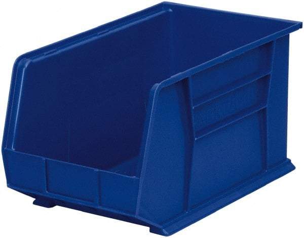 Akro-Mils - 60 Lb. Load Capacity, 18" Deep, Blue Polymer Hopper Stacking Bin - 10" High x 11" Wide x 18" Long - Apex Tool & Supply