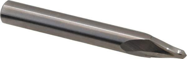 Accupro - 10° Taper Angle per Side, 3/16" Small End Diam, 7/16" LOC, Solid Carbide 2 Flute Tapered Ball End Mill - 2-1/2" OAL, 5/16" Shank Diam, Spiral Flute - Apex Tool & Supply