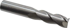 SGS - 1", 2-5/8" LOC, 1" Shank Diam, 6" OAL, 3 Flute, Solid Carbide Square End Mill - Single End, Uncoated, Spiral Flute, 38° Helix, Right Hand Cut, Right Hand Flute, Series 43 - Apex Tool & Supply