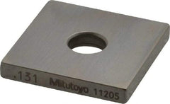 Mitutoyo - 0.131" Square Steel Gage Block - Accuracy Grade 0, Includes Certificate of Inspection - Apex Tool & Supply