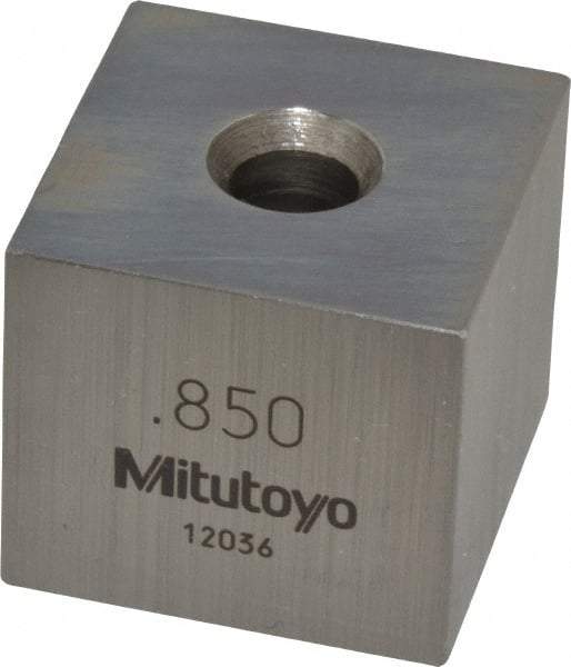 Mitutoyo - 0.85" Square Steel Gage Block - Accuracy Grade 0, Includes Certificate of Inspection - Apex Tool & Supply