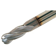 Iscar - 12mm Diam, 25mm LOC, 4 Flute Solid Carbide Ball End Mill - TiAlN Finish, Single End, 83mm OAL, 12mm Shank Diam, Spiral Flute - Apex Tool & Supply