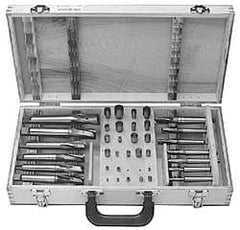 Value Collection - 39 Piece, 3 Flutes, Morse Taper Shank, Interchangeable Pilot Counterbore Set - Apex Tool & Supply