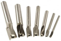 Value Collection - 7 Piece, 3 Flutes, Straight Shank, Interchangeable Pilot Counterbore Set - Apex Tool & Supply