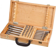 Value Collection - 39 Piece, 3 Flutes, Straight Shank, Interchangeable Pilot Counterbore Set - Apex Tool & Supply