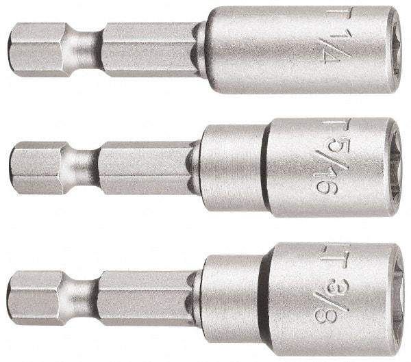 DeWALT - 3 Piece, Magnetic Nutsetter - 1/4 to 3/8" Hex, 1/4" Hex Drive - Apex Tool & Supply