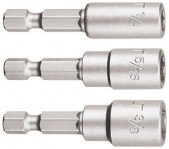 DeWALT - 3 Piece, Magnetic Nutsetter - 1/4 to 3/8" Hex, 1/4" Hex Drive - Apex Tool & Supply