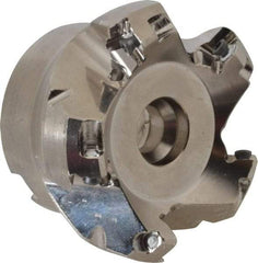 Seco - 1.97" Cut Diam, 3/4" Arbor Hole, 0.18" Max Depth of Cut, 45° Indexable Chamfer & Angle Face Mill - 5 Inserts, SE.. 09T3 Insert, Right Hand Cut, 5 Flutes, Through Coolant, Series R220.53 - Apex Tool & Supply