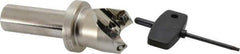 Seco - 45° Lead Angle, 1.18" Max Cut Diam, 0.18" Max Depth of Cut, Indexable Chamfer and Angle End Mill - 2 Inserts, SE.. 09T3 Insert Style, 3.54" Overall Length, Through Coolant - Apex Tool & Supply