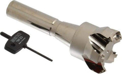 Seco - 45° Lead Angle, 2.36" Max Cut Diam, 0.18" Max Depth of Cut, Indexable Chamfer and Angle End Mill - 5 Inserts, SE.. 09T3 Insert Style, 6.02" Overall Length, Taper Shank - Apex Tool & Supply