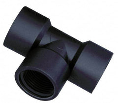 Green Leaf - 1-1/2" Polypropylene Plastic Pipe Tee - FIPT x FIPT x FIPT End Connections - Apex Tool & Supply