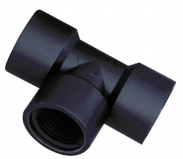 Green Leaf - 1/4" Polypropylene Plastic Pipe Tee - FIPT x FIPT x FIPT End Connections - Apex Tool & Supply