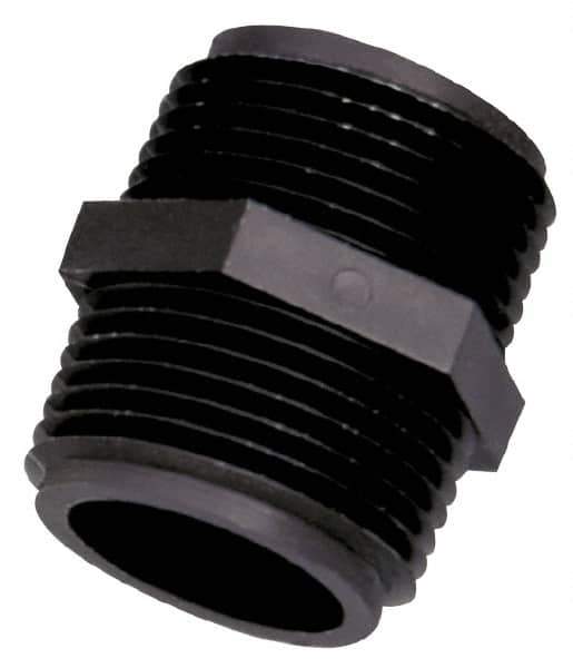 Green Leaf - 2" Polypropylene Plastic Pipe Hex Nipple - MIPT x MIPT End Connections - Apex Tool & Supply