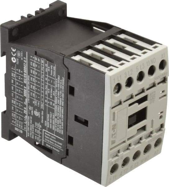 Eaton Cutler-Hammer - 3 Pole, 24 Coil VAC, 20 Amp, Nonreversible Open Enclosure IEC Contactor - 1 Phase hp: 1 at 115 V, 2 at 200 V, 2 at 230 V, 3 Phase hp: 10 at 460 V, 10 at 575 V, 3 at 200 V, 3 at 230 V, 12 Amp Inductive Load Rating Listed - Apex Tool & Supply