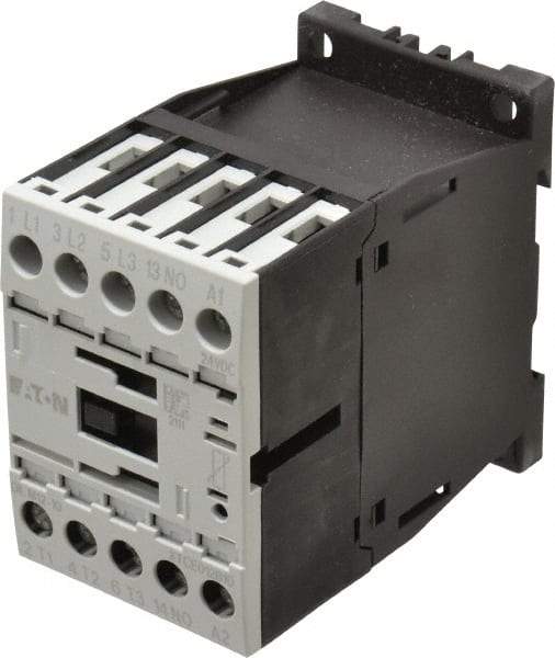 Eaton Cutler-Hammer - 3 Pole, 24 to 27 Coil VDC, 20 Amp, Nonreversible Open Enclosure IEC Contactor - 1 Phase hp: 1 at 115 V, 2 at 200 V, 2 at 230 V, 3 Phase hp: 10 at 460 V, 10 at 575 V, 3 at 200 V, 3 at 230 V, 12 Amp Inductive Load Rating Listed - Apex Tool & Supply