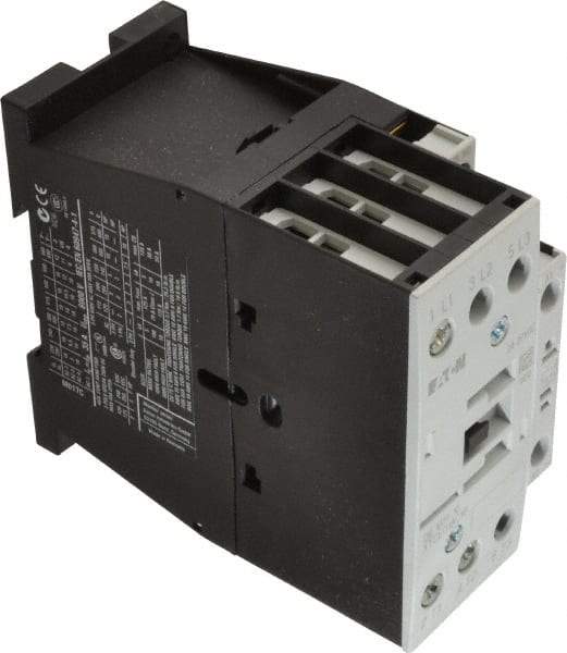 Eaton Cutler-Hammer - 3 Pole, 24 to 27 Coil VDC, 40 Amp, Nonreversible Open Enclosure IEC Contactor - 1 Phase hp: 2 at 115 V, 2 at 200 V, 3 at 230 V, 3 Phase hp: 10 at 460 V, 15 at 575 V, 5 at 200 V, 5 at 230 V, 18 Amp Inductive Load Rating Listed - Apex Tool & Supply