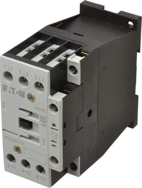 Eaton Cutler-Hammer - 3 Pole, 24 to 27 Coil VDC, 40 Amp, Nonreversible Open Enclosure IEC Contactor - 1 Phase hp: 2 at 115 V, 3 at 200 V, 5 at 230 V, 3 Phase hp: 10 at 230 V, 15 at 460 V, 20 at 575 V, 7.5 at 200 V, 25 Amp Inductive Load Rating Listed - Apex Tool & Supply