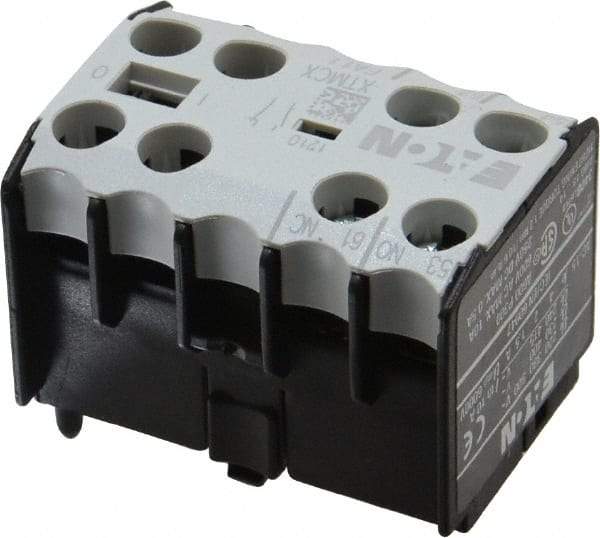 Eaton Cutler-Hammer - 6 to 9 Amp, Contactor Front Mount Auxiliary Contact - For Use with Miniature Contactor and XTRM Miniature Control Relay - Apex Tool & Supply