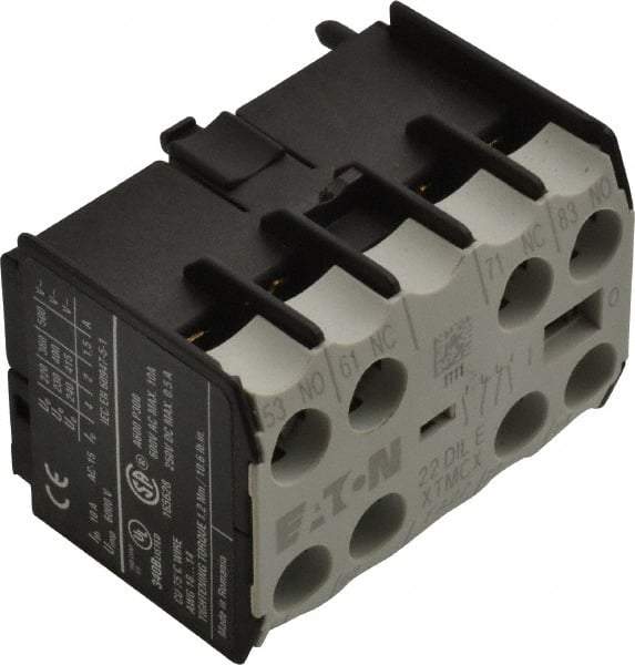Eaton Cutler-Hammer - 6 to 9 Amp, Contactor Front Mount Auxiliary Contact - For Use with Miniature Contactor and XTRM Miniature Control Relay - Apex Tool & Supply