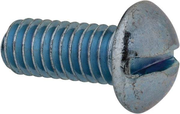Value Collection - 5/16-18 UNC, 3/4" Length Under Head Slotted Drive Machine Screw - Round Head, Grade 2 Steel, Zinc-Plated Finish, Without Washer - Apex Tool & Supply