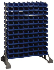 Quantum Storage - 48 Bin Rail Unit with Bins - 36 Inch Overall Width x 25 Inch Overall Depth x 53 Inch Overall Height, Blue Polypropylene / Polyethylene Bins - Apex Tool & Supply
