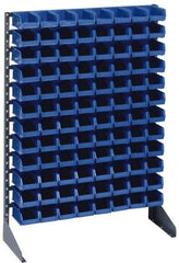 Quantum Storage - 192 Bin Rail Unit with Bins - 36 Inch Overall Width x 25 Inch Overall Depth x 53 Inch Overall Height, Blue Polypropylene / Polyethylene Bins - Apex Tool & Supply