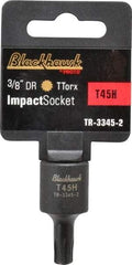 Blackhawk by Proto - 3/8" Drive, T45H Impact Torx Bit Socket - 3/4" Bit Length, 1-1/2" OAL - Apex Tool & Supply